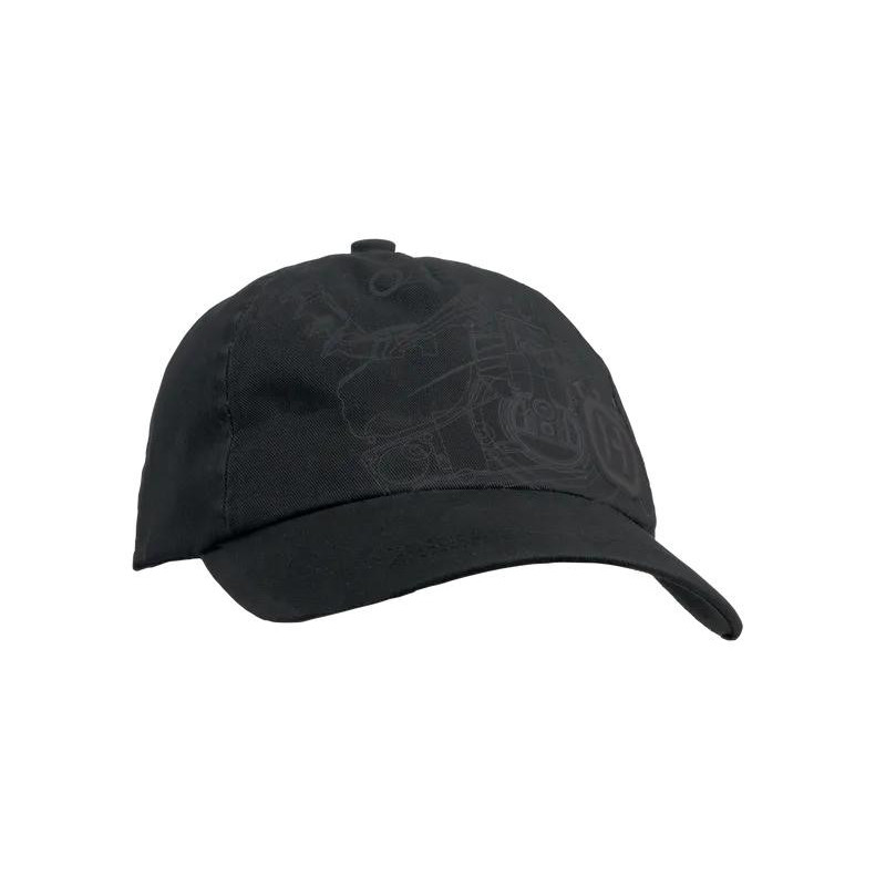 Bejsbolówka Xplorer, czarna z nadrukiem pilarki